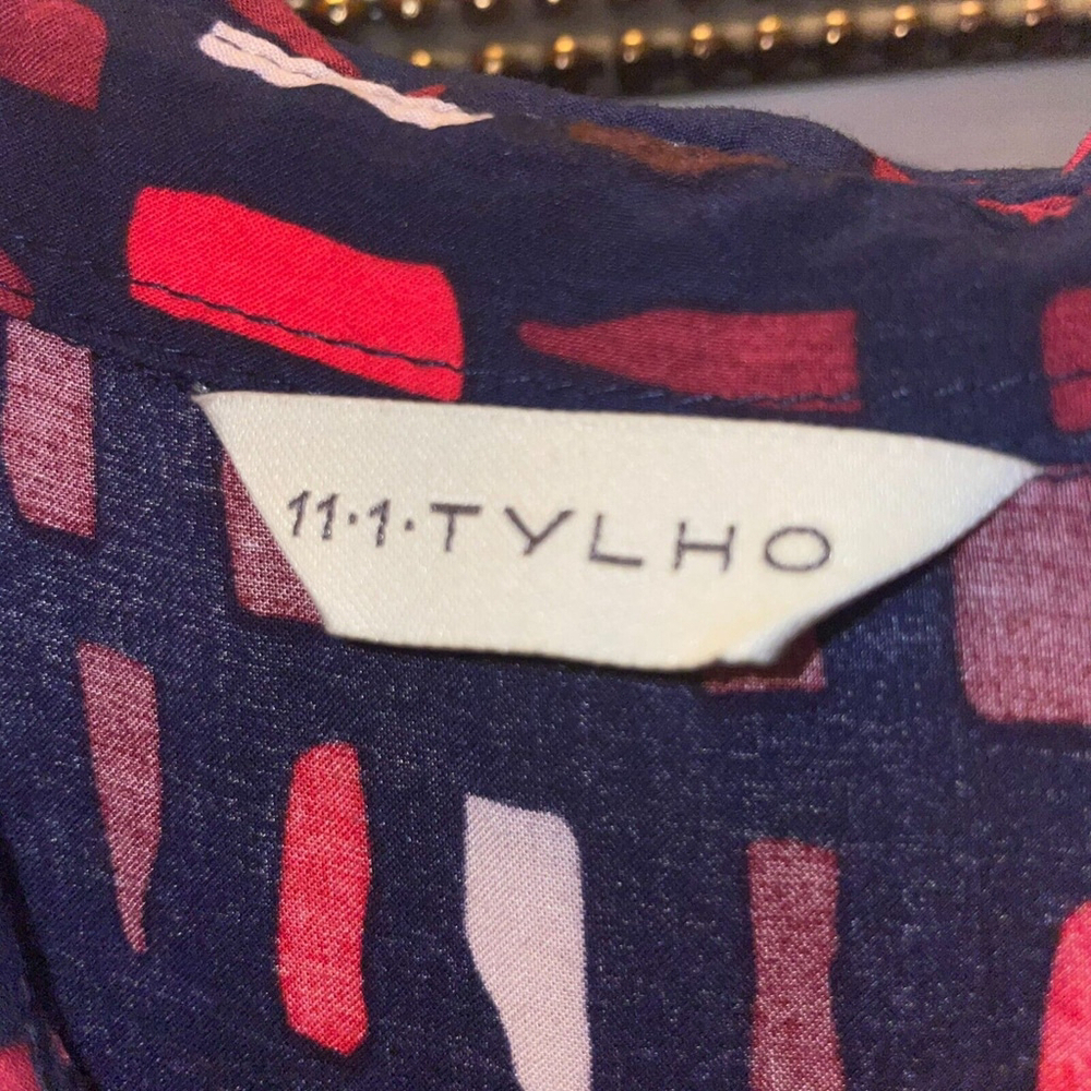 Anthropologie Navy Geometric Dress Small - Picture 12 of 14